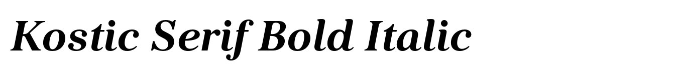 Kostic Serif Bold Italic